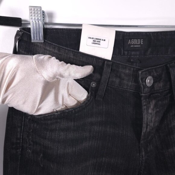 NWT AGOLDE USA🇺🇸MADE CHLOE‎ Low Rise Slim LIVERPOOL Jeans A001-2029 Size 25 - Picture 12 of 16